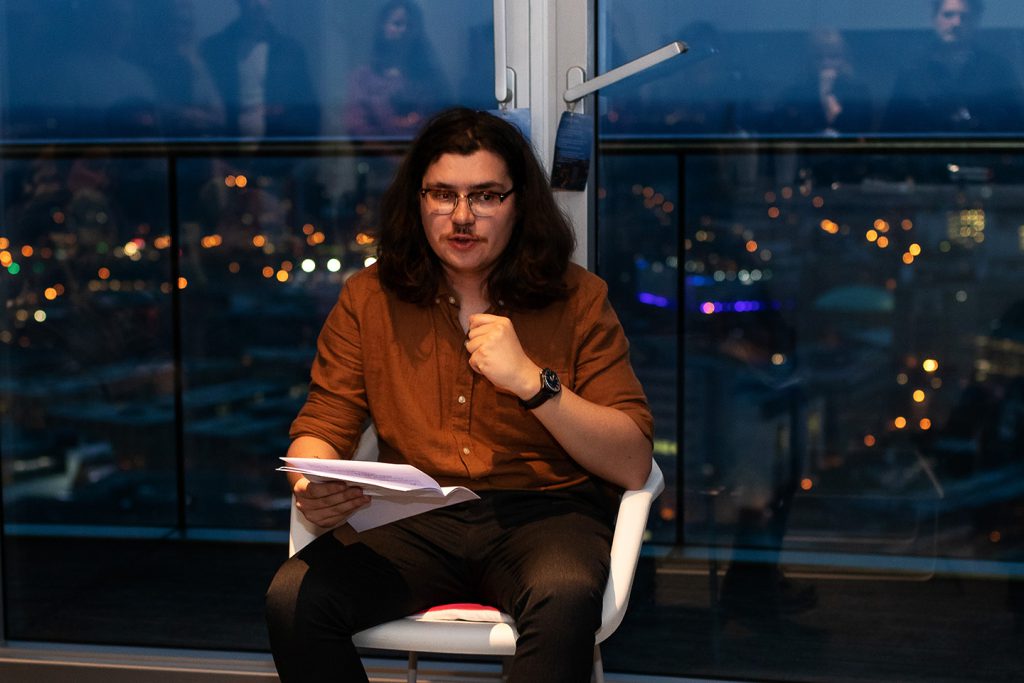 Richard O'Brien, Birmingham's poet laureate, reads at Poetry in the Penthouse