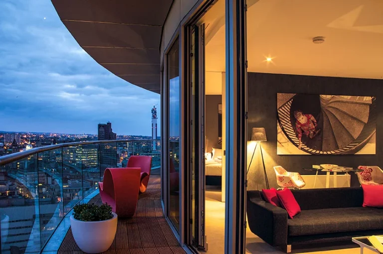 Staying Cool Birmingham Apart Hotel penthouse balcony