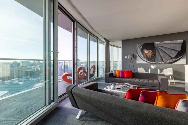 Staying Cool's penthouse living space with wow factor city views and wrap around balcony