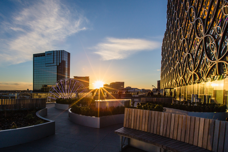 Sunset on the Birmingham Library terrace