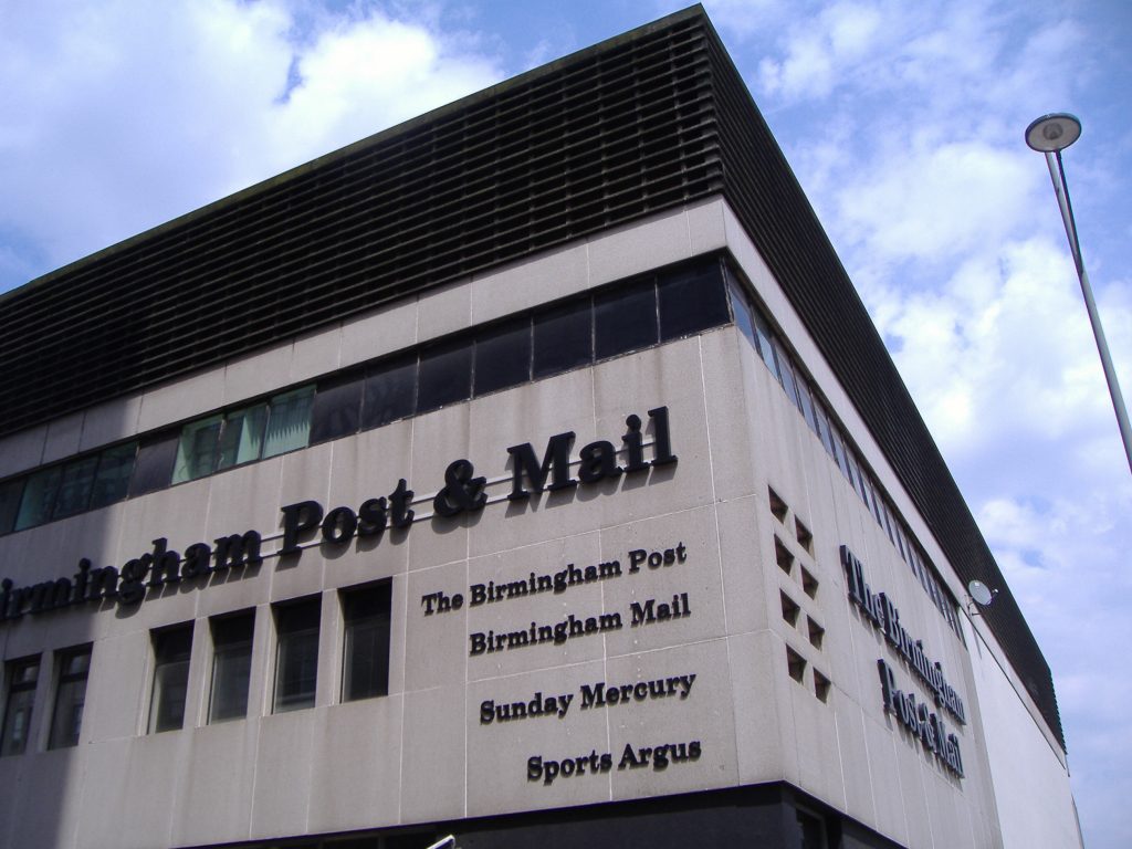 Birmingham Post and Mail building in central Birmingham 