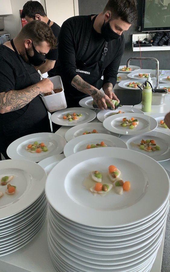 Wilderness team preparing starters at Staying Cool