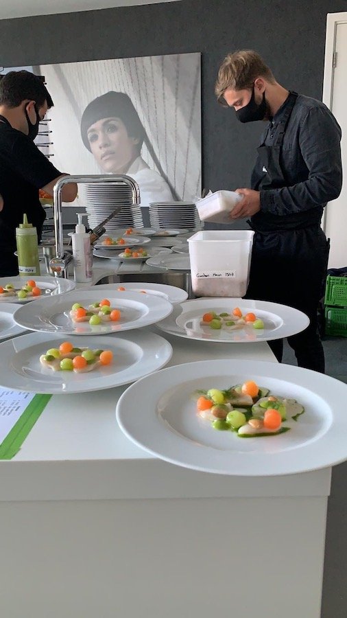 Starter dishes prepared for service in Staying Cools penthouse