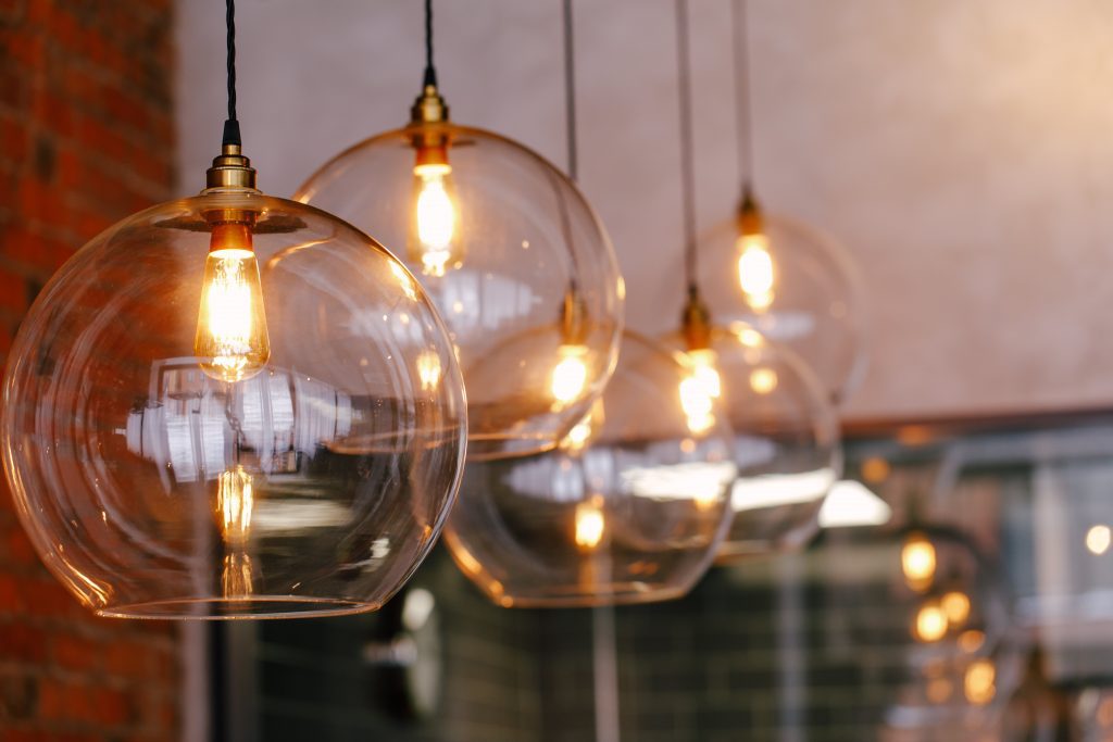 interior lighting at Folium Restaurant