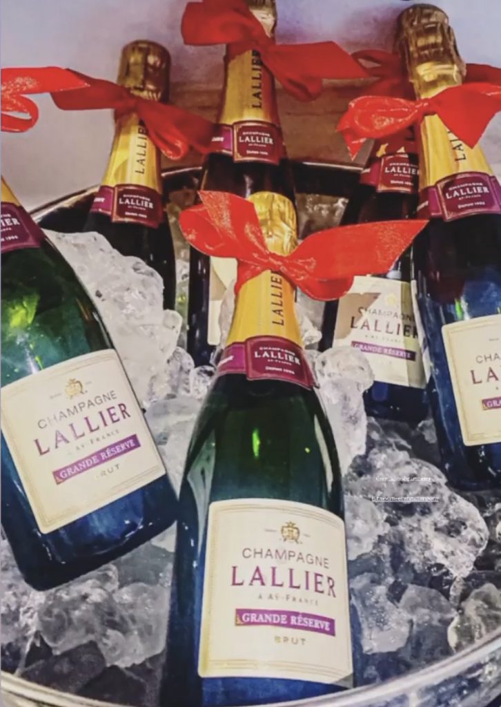 bottles of Lallier Champagne on ice at Staying Cool's Rotunda Aparthotel