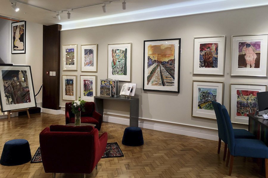 Bob Dylan exhibition at Castle Fine Art Gallery, located in the Mailbox, a short walk from Staying Cool's Rotunda apart hotel