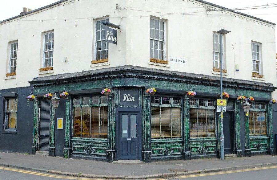 The exterior of The Ruin pub on Floodgate street in Birmingham