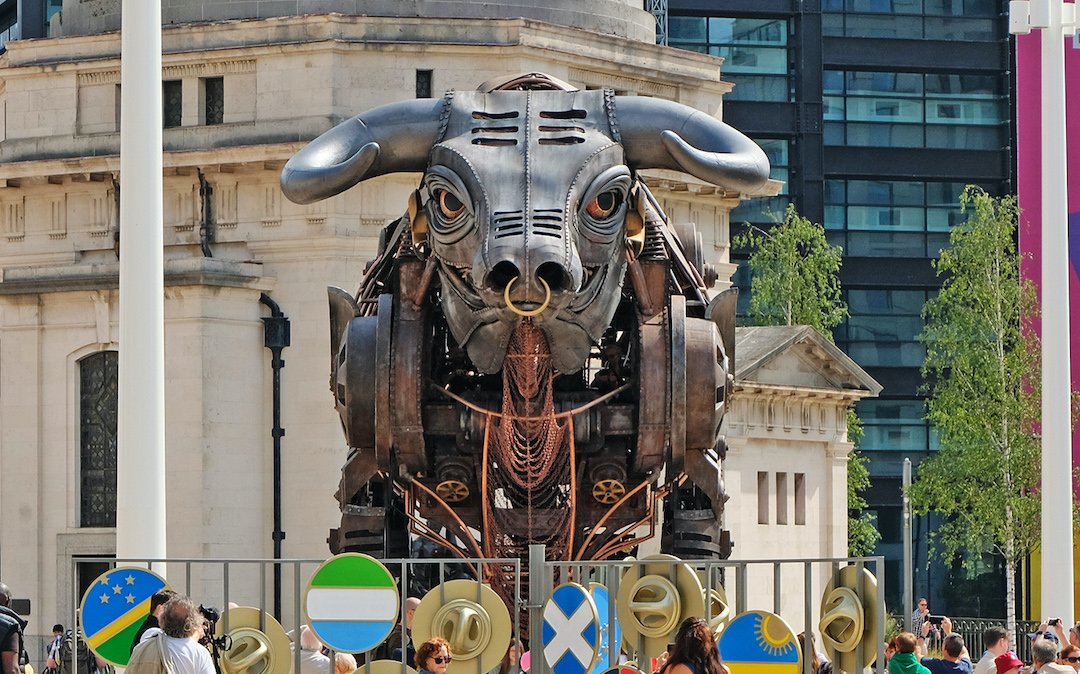 The Birmingham 2022 Commonwealth Games mechanical bull in Centenary Square