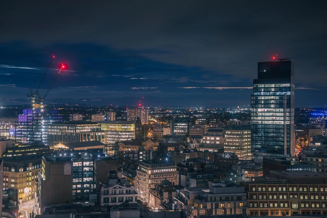 Beautiful city views towards Colmore Row Business District taken by photographer Ross Jukes