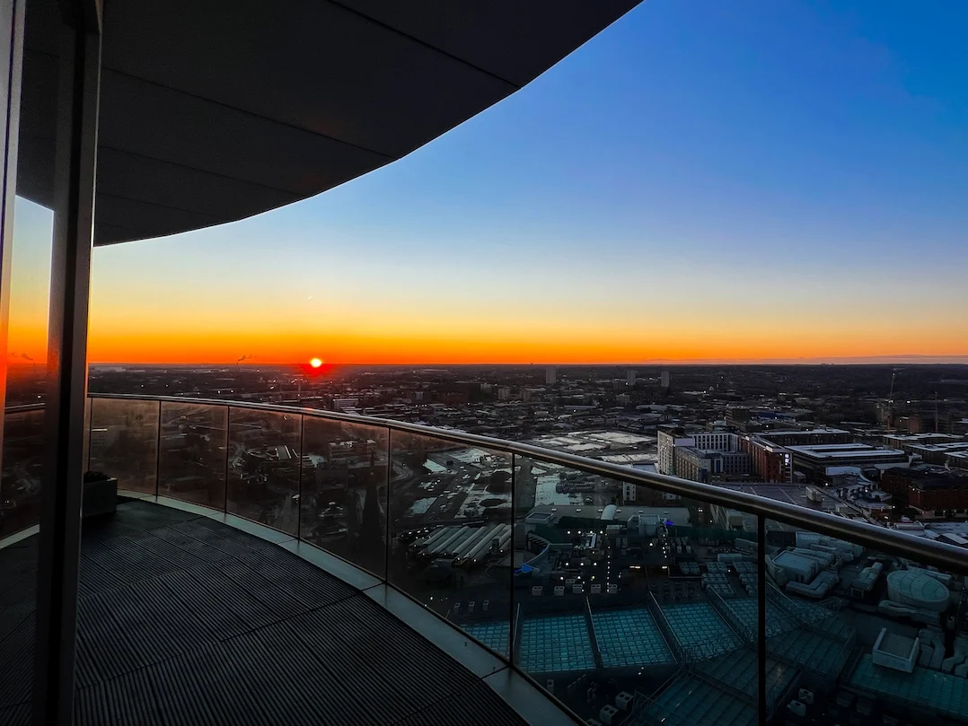 Enjoy the Birmingham Sunrise from the comfort of your Staying Cool apartment