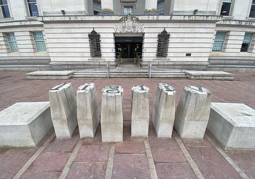 ‘Industry and Genius’, by  David Patten, 1990 in Birmingham's Centenary Square.
