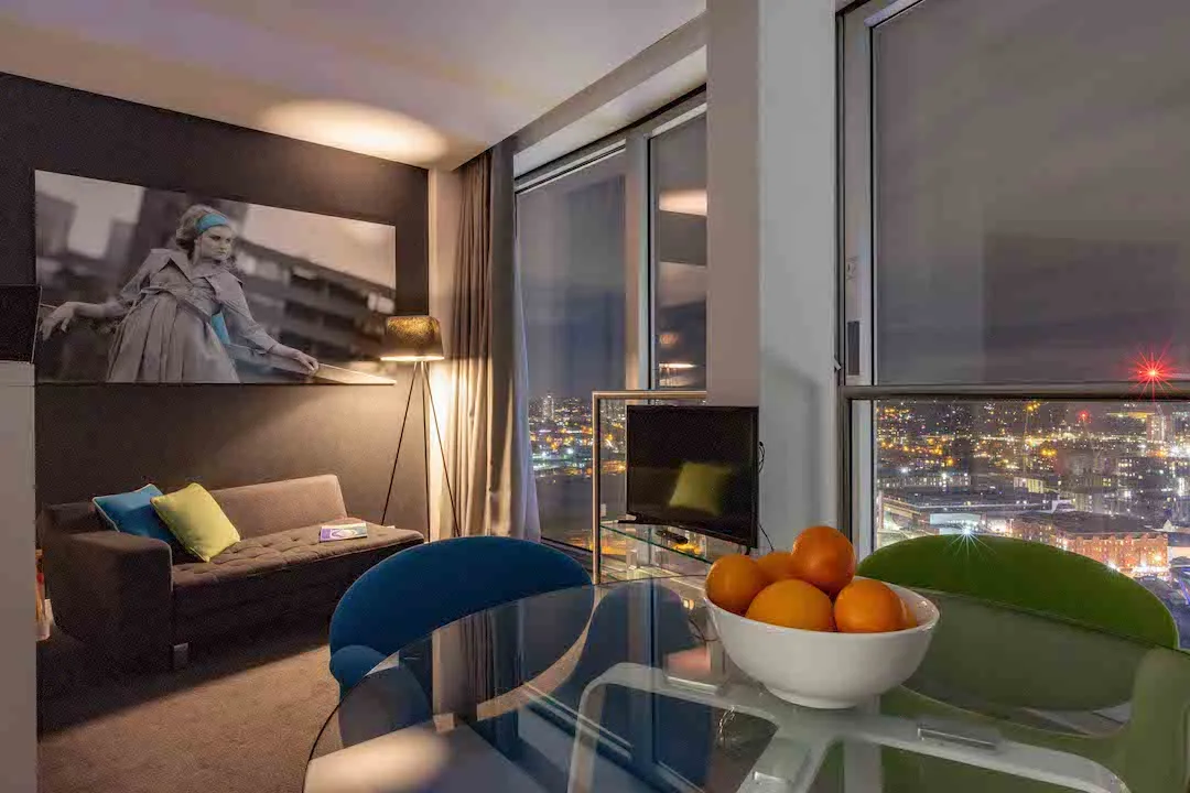 Relax and take in the city lights in your cosy Mini studio apartment at Staying Cool's Rotunda apart hotel